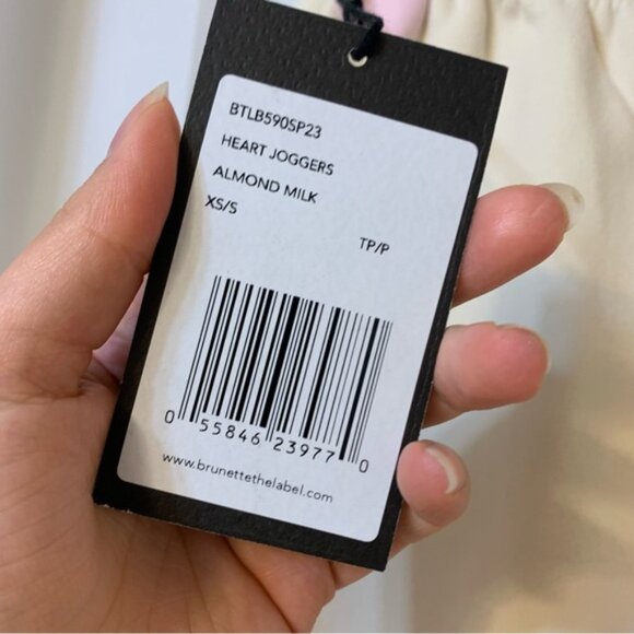 Brunette The Label Heart Joggers Almond Milk XS/S NWT - Picture 9 of 14